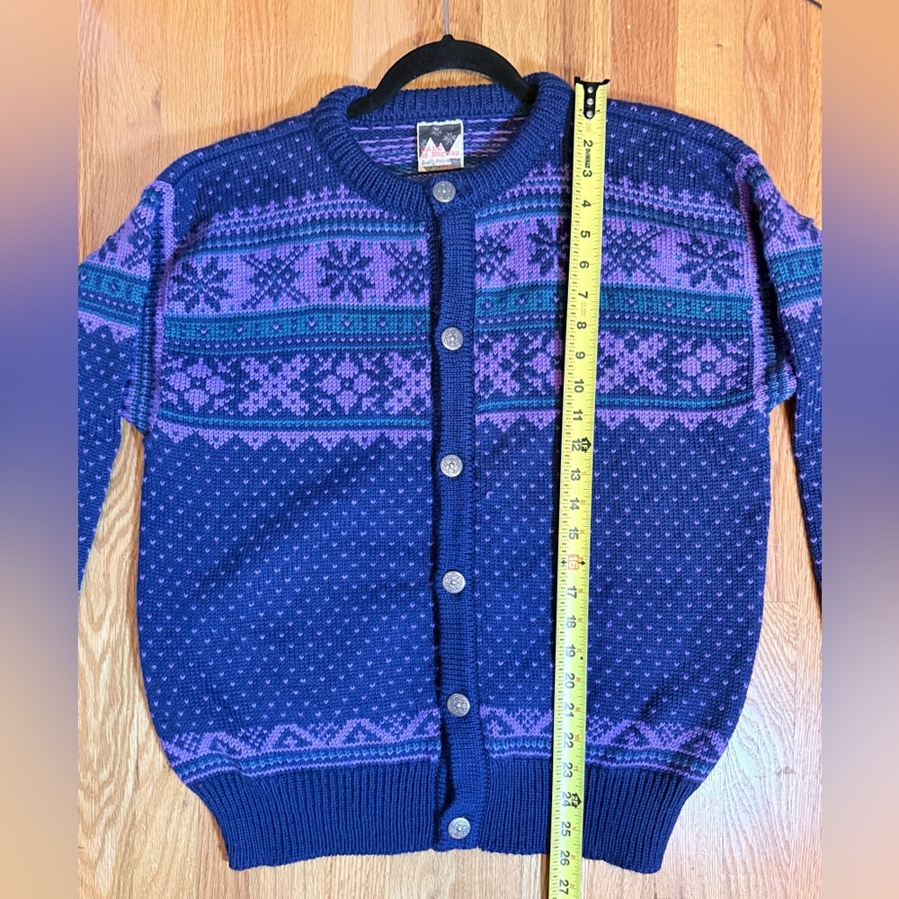 Vtg Dale of Norway Wool Cardigan Unisex Nordic EUC Wmns L/Mens S - Picture 8 of 11